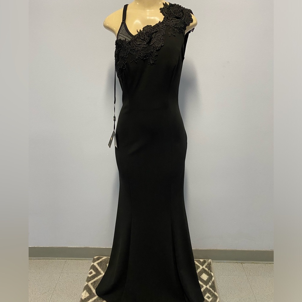 NWT Lotus Threads NYC One Shoulder Gown In Black Size 4 (Style 61490)